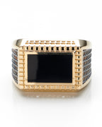 14K Yellow Gold Mens Onyx Ring Size 11 6.1Dwt