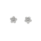 0.50Ct 14K Yellow Gold Diamond Flower Stud Earrings