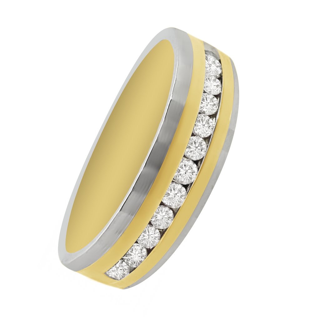 0.35Ctw 10K Two Tone Gold Diamond Wedding Band Mens Ring Size 10.5 3.1Dwt