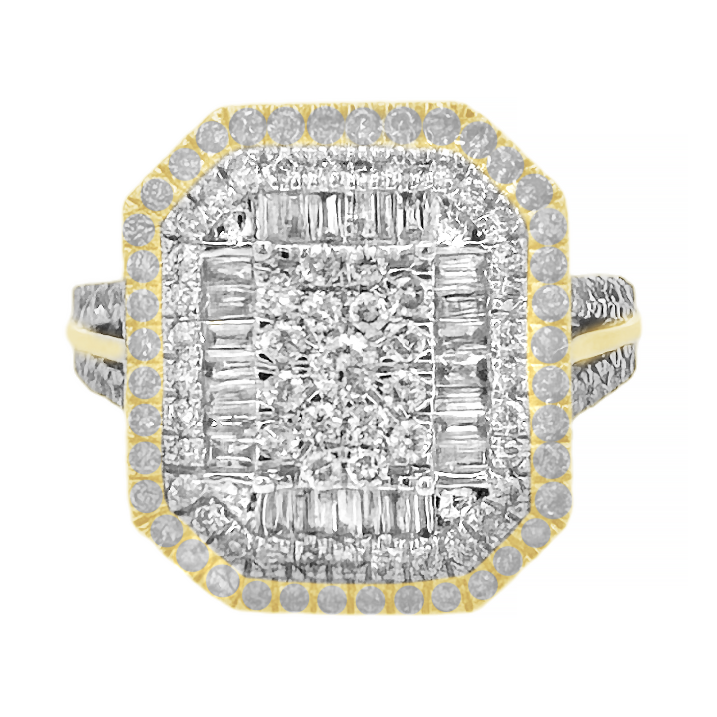 1.03Ctw 10K Yellow Gold Diamond Fashion Ring Size 7 3.7Dwt