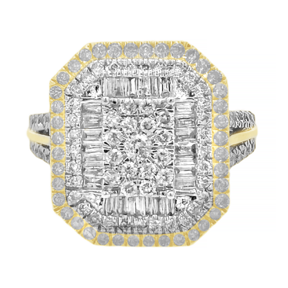 1.03Ctw 10K Yellow Gold Diamond Fashion Ring Size 7 3.7Dwt