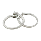 0.27Ctw 10K White Gold Diamond Wedding Set Ring Size 7 2.6Dwt