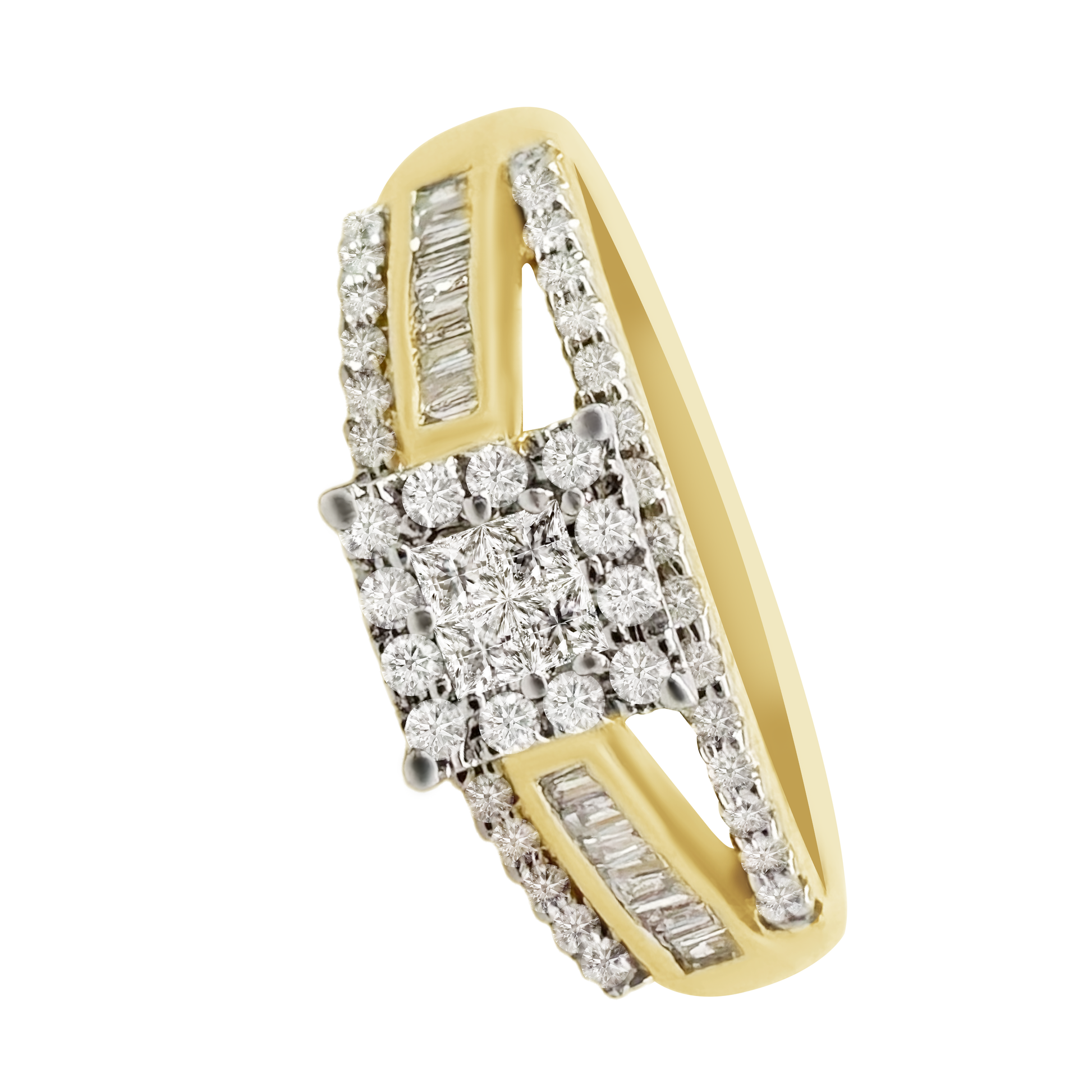 0.40Ctw 10K Yellow Gold Diamond Engagement Ring Size 7 1.9Dwt