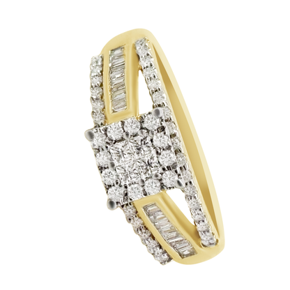 0.40Ctw 10K Yellow Gold Diamond Engagement Ring Size 7 1.9Dwt