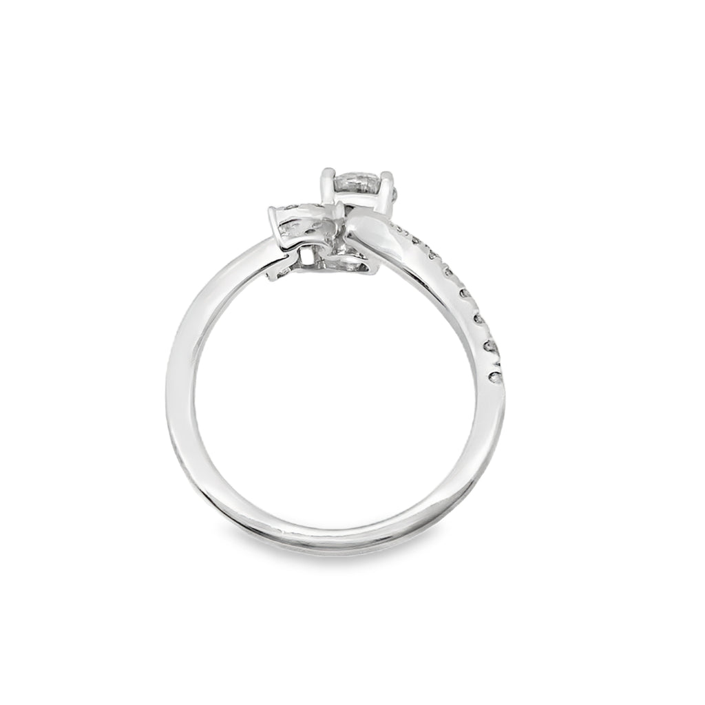 0.75Ct 14K White Gold Diamond Fashion Ring Size 7 1.8Dwt