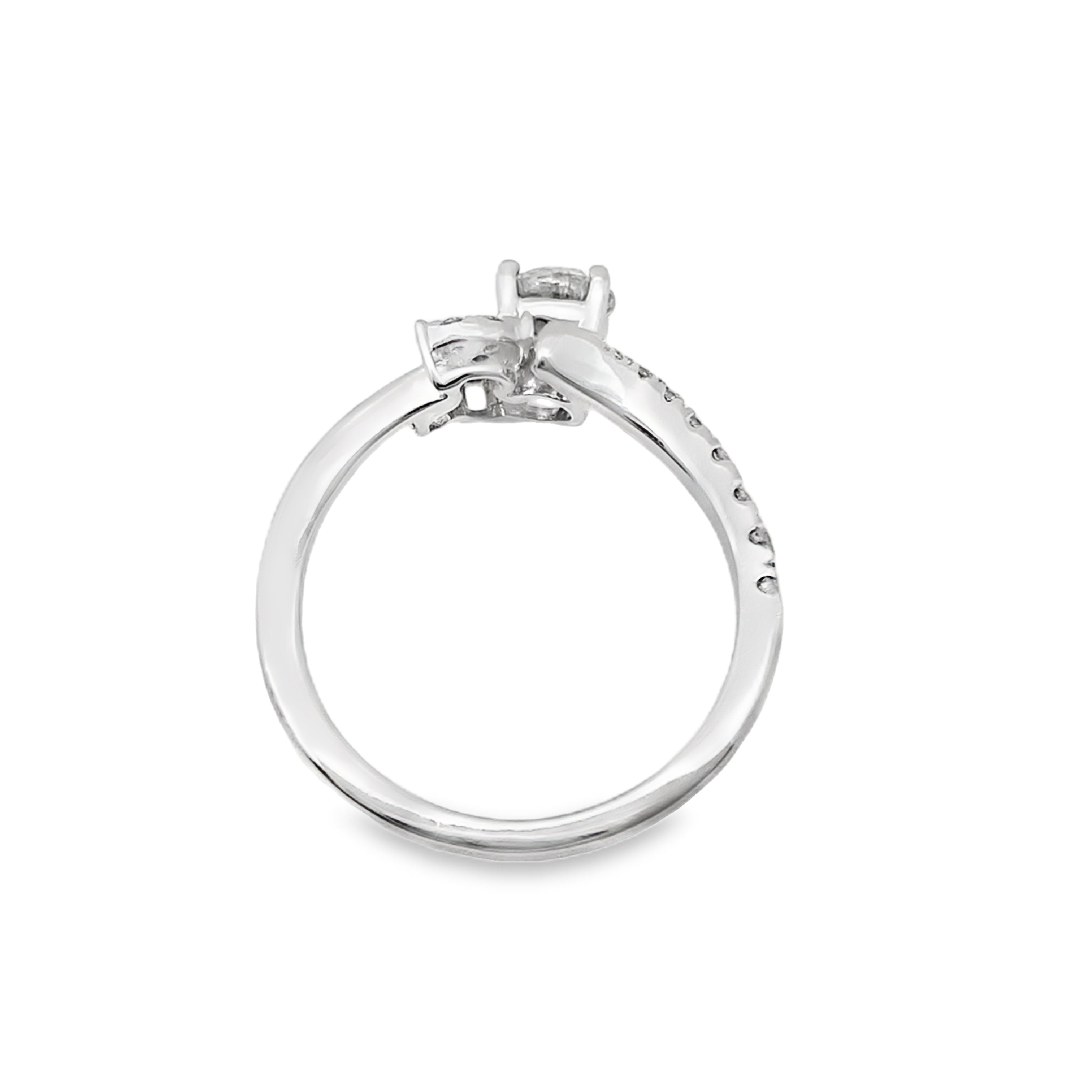 0.75Ct 14K White Gold Diamond Fashion Ring Size 7 1.8Dwt