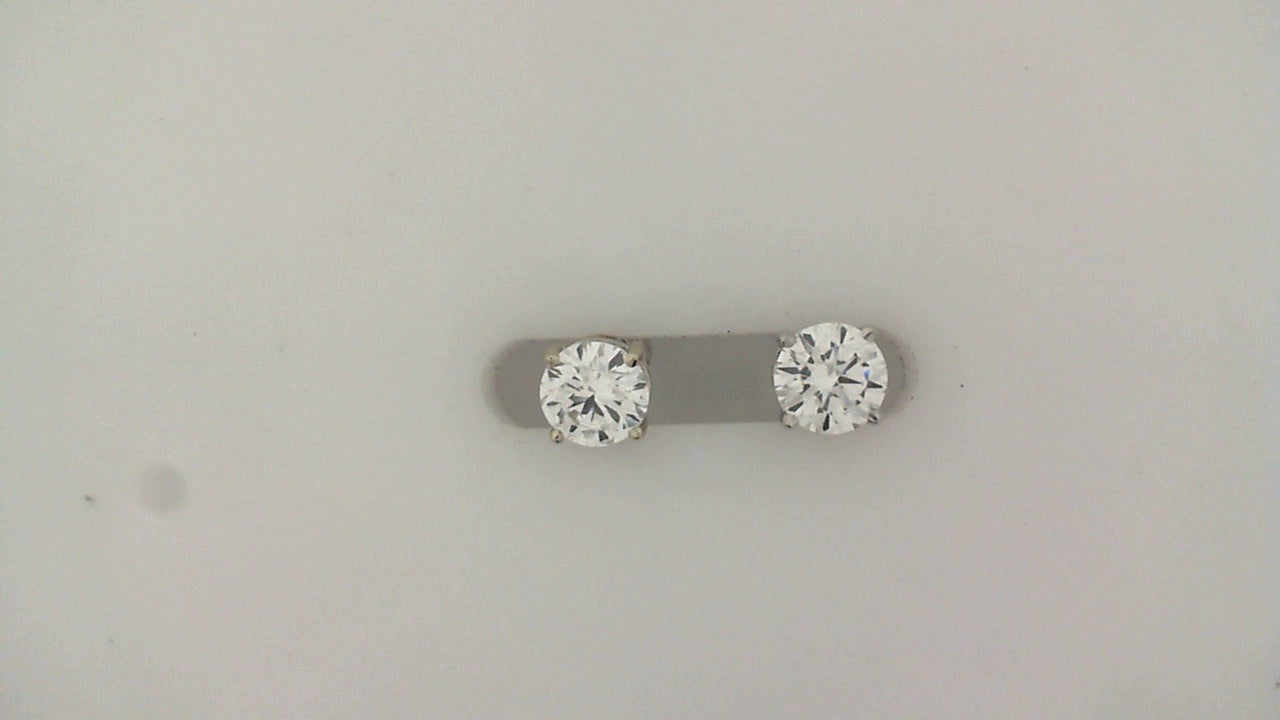 3.0Ctw 14K White Gold Lab Grown Round Diamond Solitaire Stud