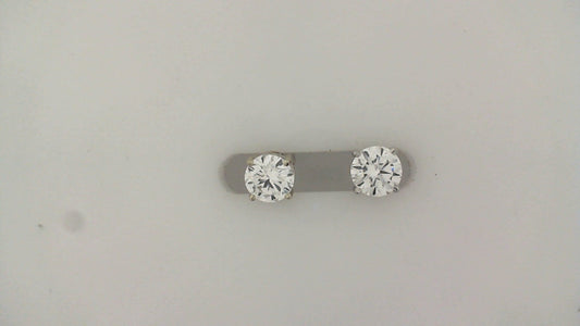 3.0Ctw 14K White Gold Lab Grown Round Diamond Solitaire Stud