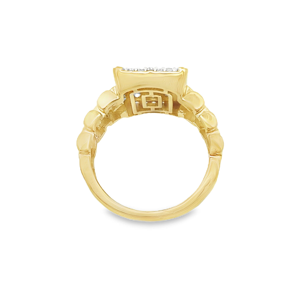 1.0Ct 10K Yellow Gold Diamond Fashion Ring Size 7 3.0Dwt