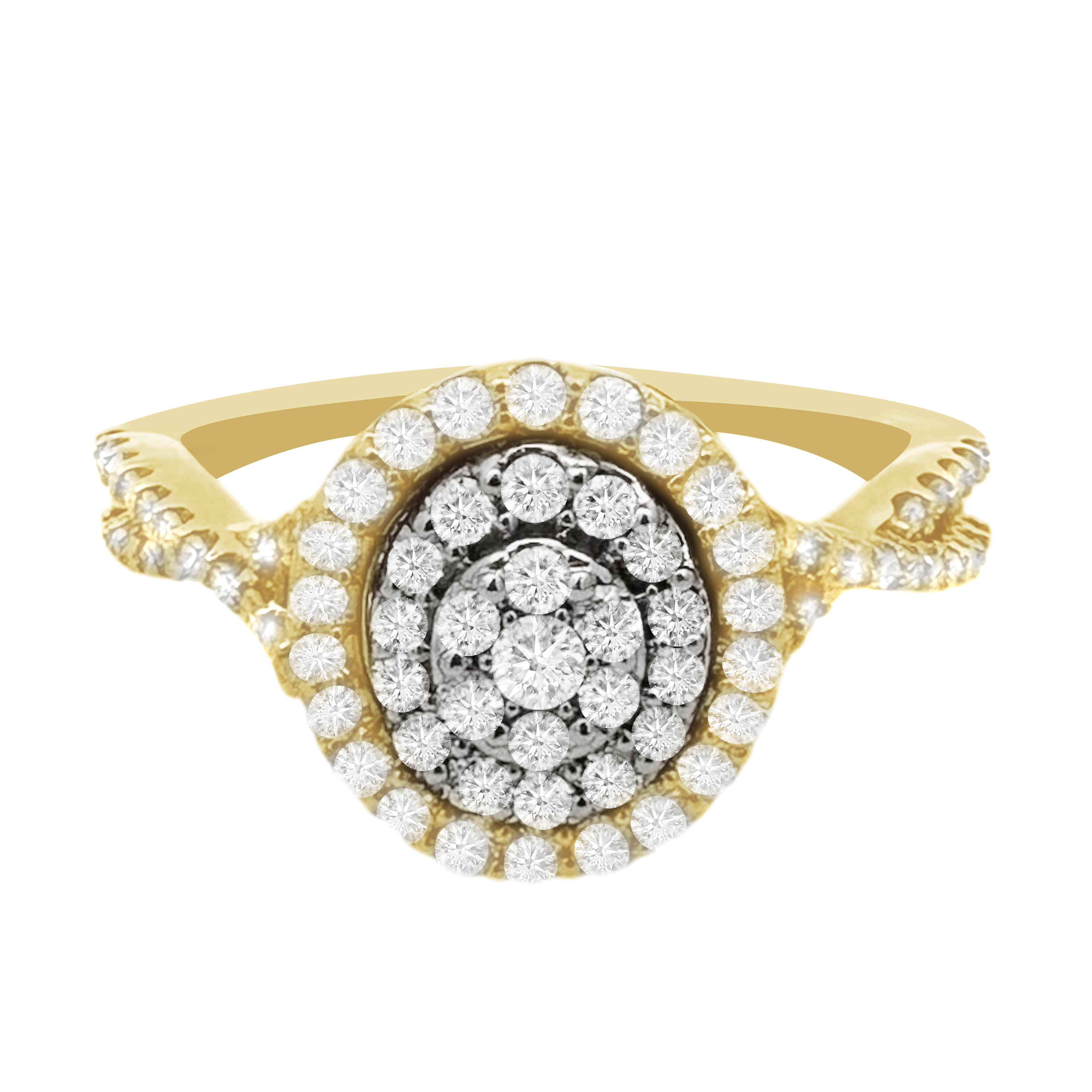 0.50Ctw 10K Yellow Gold Diamond Engagement Ring Size 7 1.9Dwt