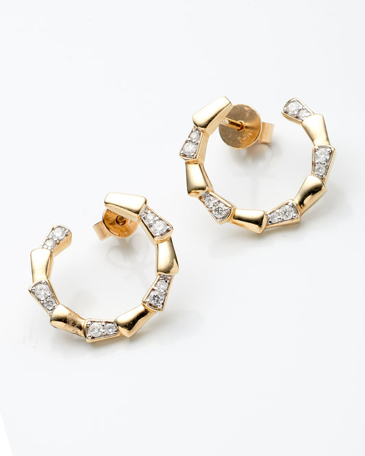 0.21Ctw 14K Yellow Gold Diamond Earrings 1.9Dwt