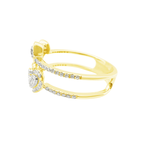 0.33Ct 14K Yellow Gold Diamond Hearts Fashion Ring Size 7 1.8Dwt