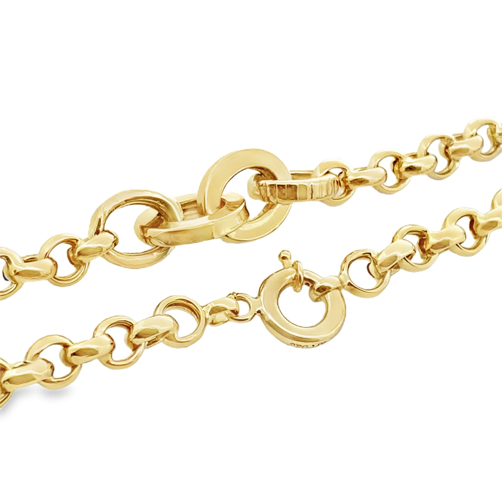 14K Yellow Gold Rolo Link Bracelet 7.5In 2.6Dwt