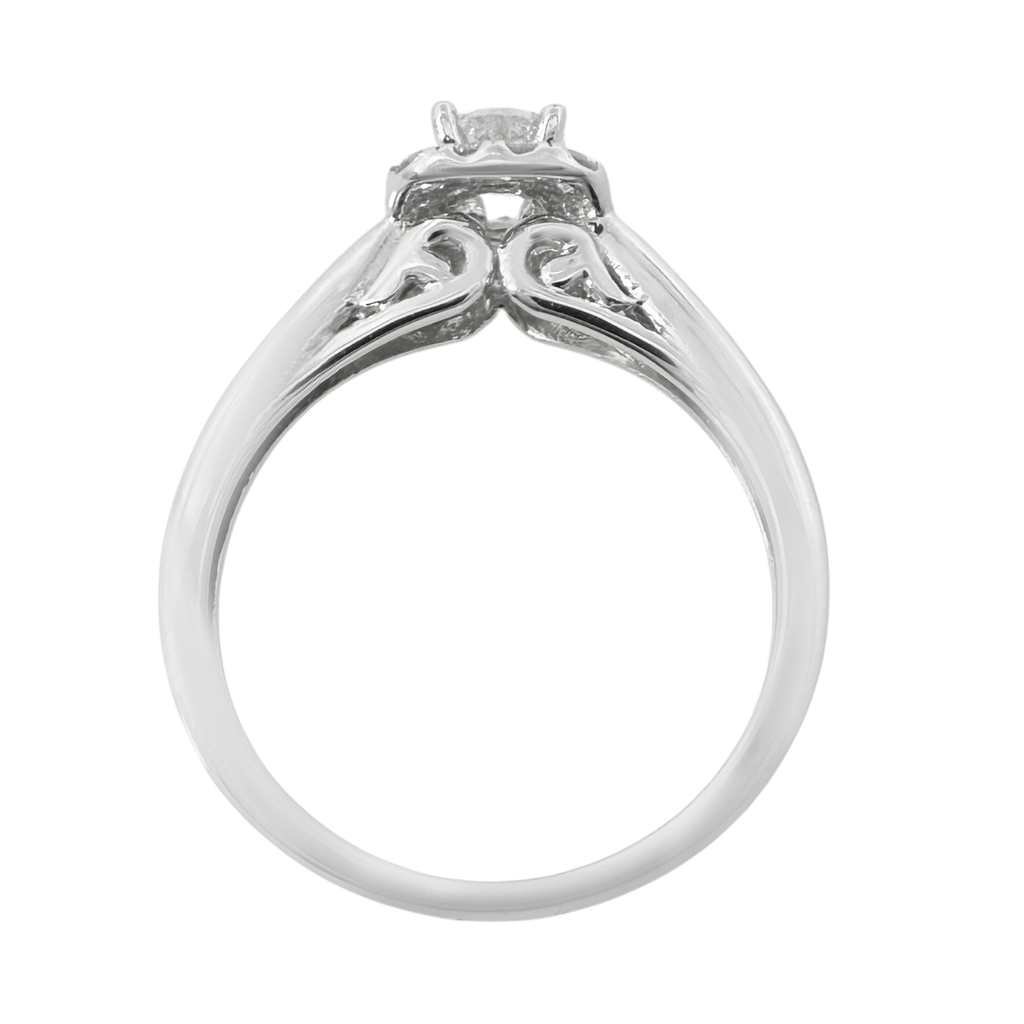 0.47Ct 14K White Gold Diamond Engagement Rings Size 7 1.8Dwt