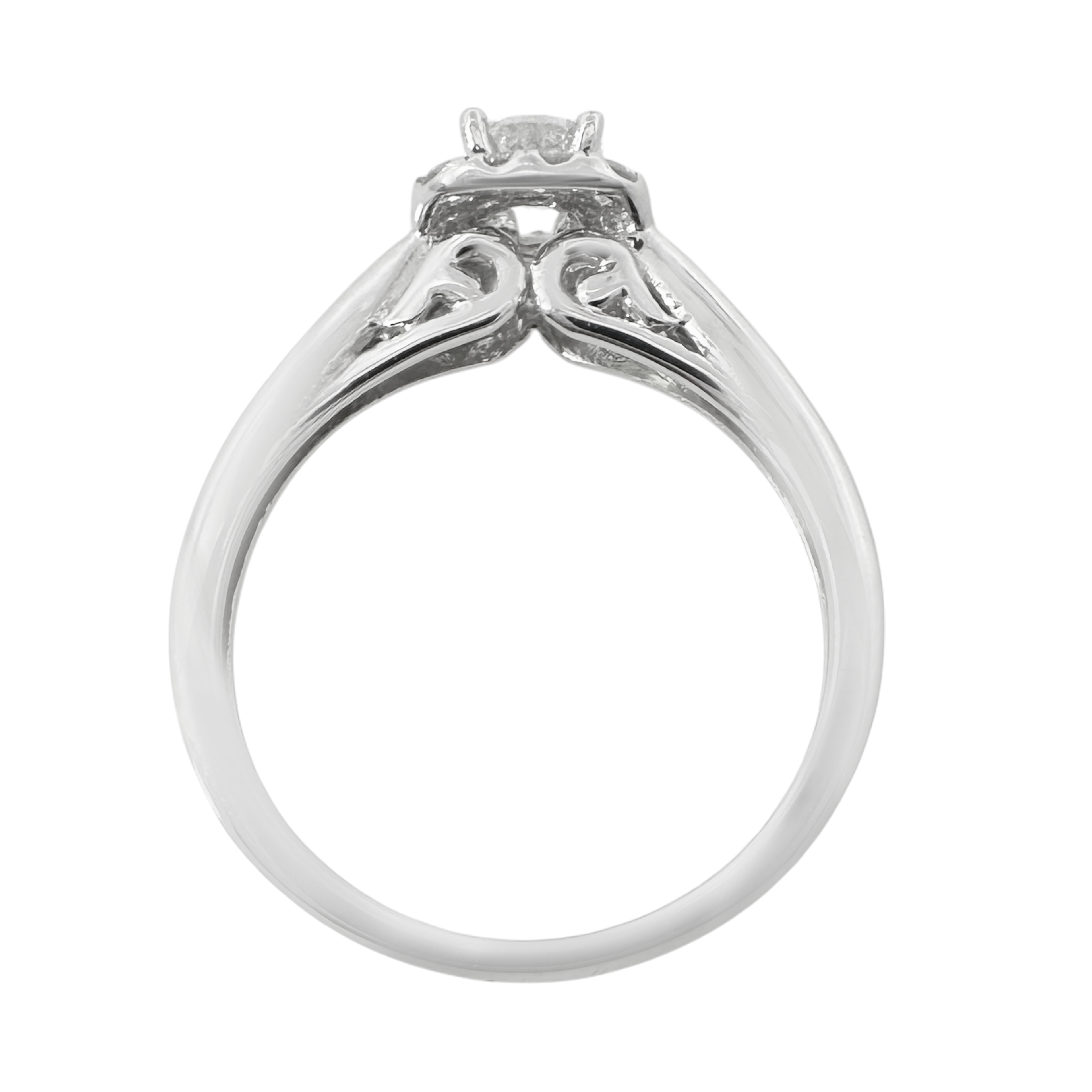 0.47Ct 14K White Gold Diamond Engagement Rings Size 7 1.8Dwt