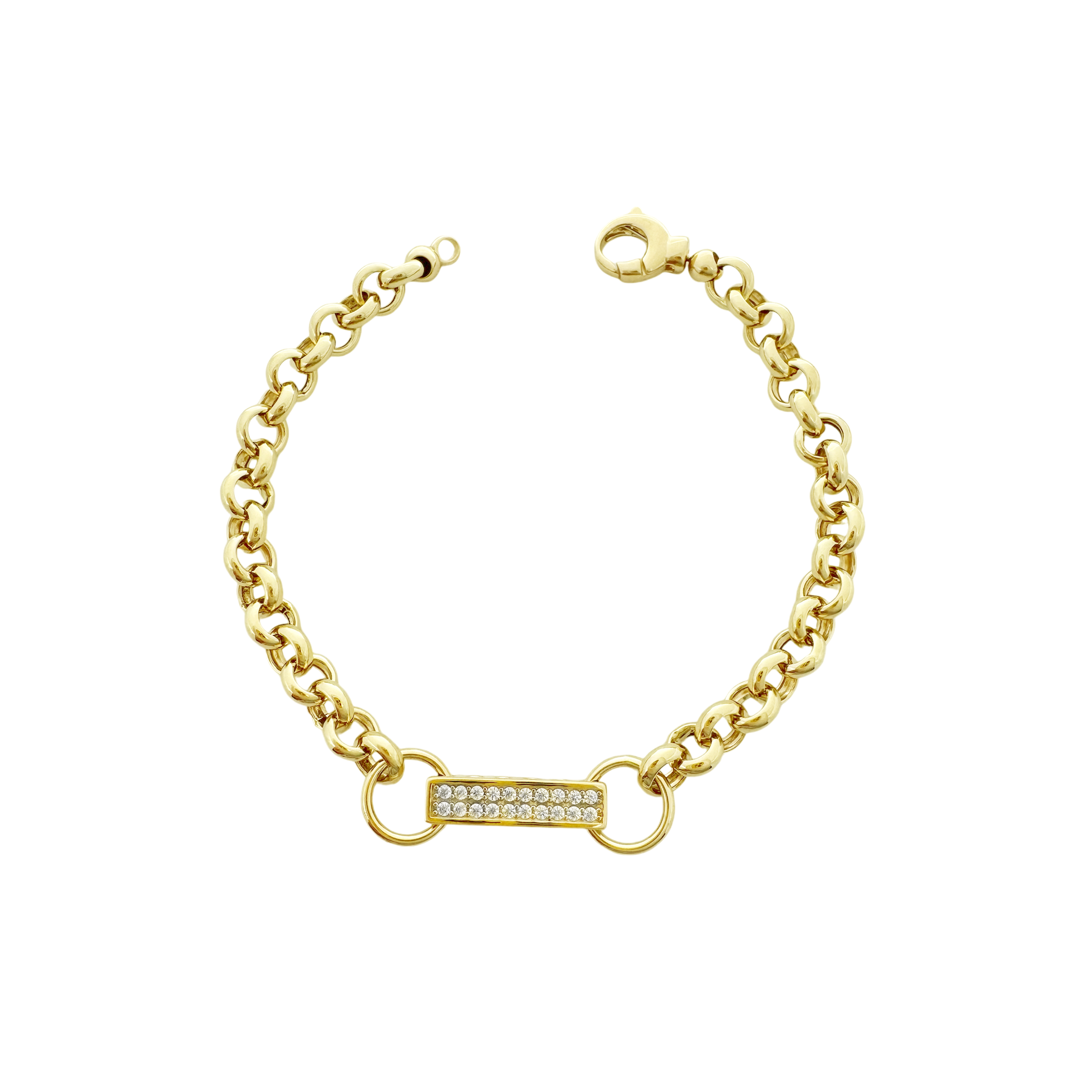 14K Yellow Gold Ladies Fancy Rolo Link Bracelet 7.5In 4.7Dwt