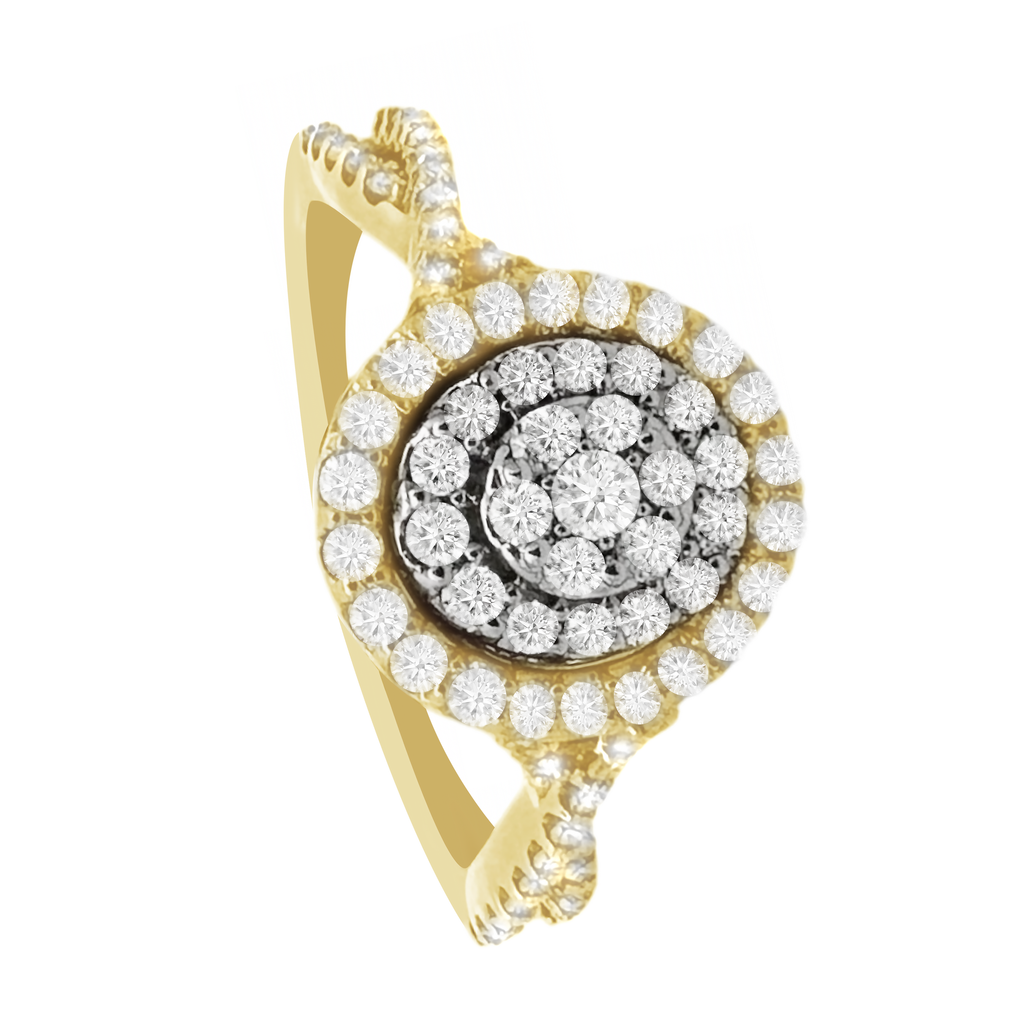 0.50Ctw 10K Yellow Gold Diamond Engagement Ring Size 7 1.9Dwt