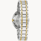 Bulova Ladies Duality Watch Set (98X13) Two Tone Stainless Steel Comes W/ 1 Black & 1 White Leather Band