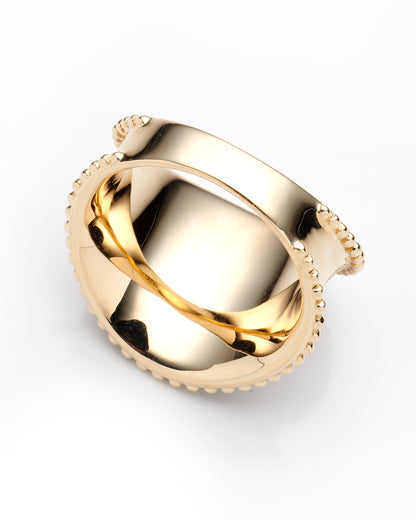 14K Yellow Gold Diamond Dome Ring Size 7 6.0Dwt