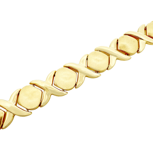 14K Yellow Gold Xoxo Style Link Bracelet 7.25In 11.8Dwt
