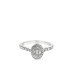 0.33Ctw 14K White Gold Diamond Engagement Ring Size 7 1.6Dwt