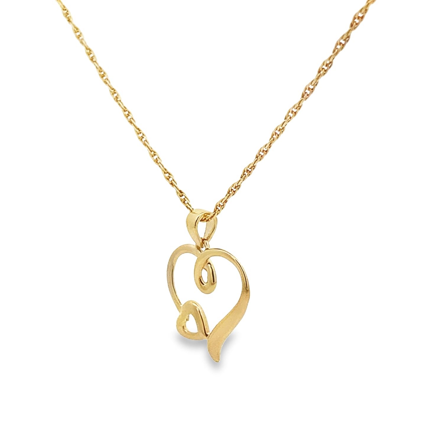 14K Yellow Gold Fancy Heart Pendant0.7Dwt