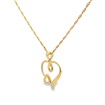 14K Yellow Gold Fancy Heart Pendant0.7Dwt