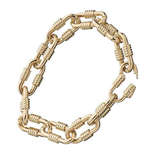14K Yellow Gold Ladies Freeform Link Bracelet 8In 8.0Dwt
