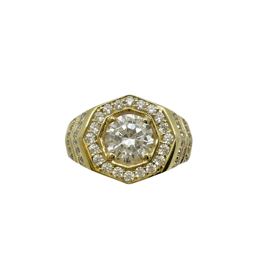 10K Yellow Gold Cz Fashion Mens Ring Size 11 3.5Dwt