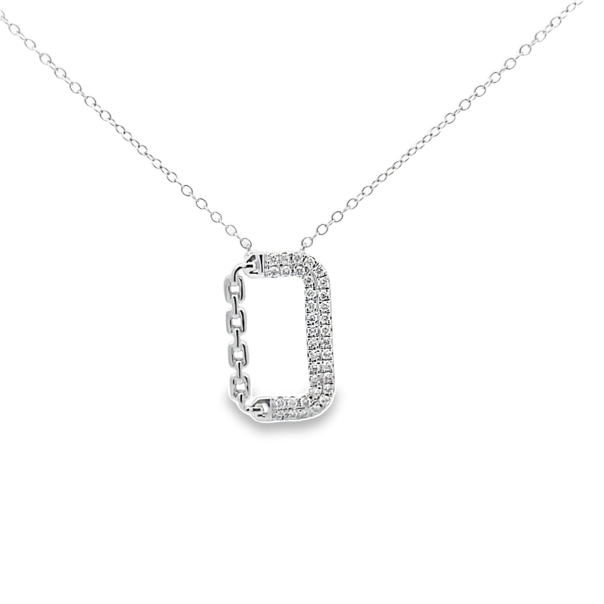 0.25Ctw 14K White Gold Diamond Necklace 19In 1.5Dwt