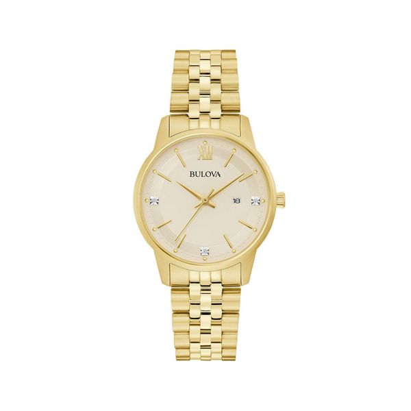 Bulova Ladies Gold Tone Watch 97P155