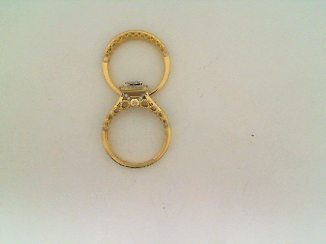 0.75Ctw 14K Yellow Gold Square Diamond Bridal Set Size 7 3.3