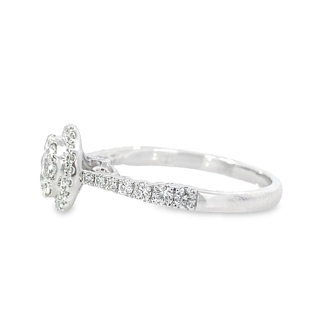 0.75Ctw 14K White Gold Diamond Engagement Ring Size 7.5 2.7Dwt
