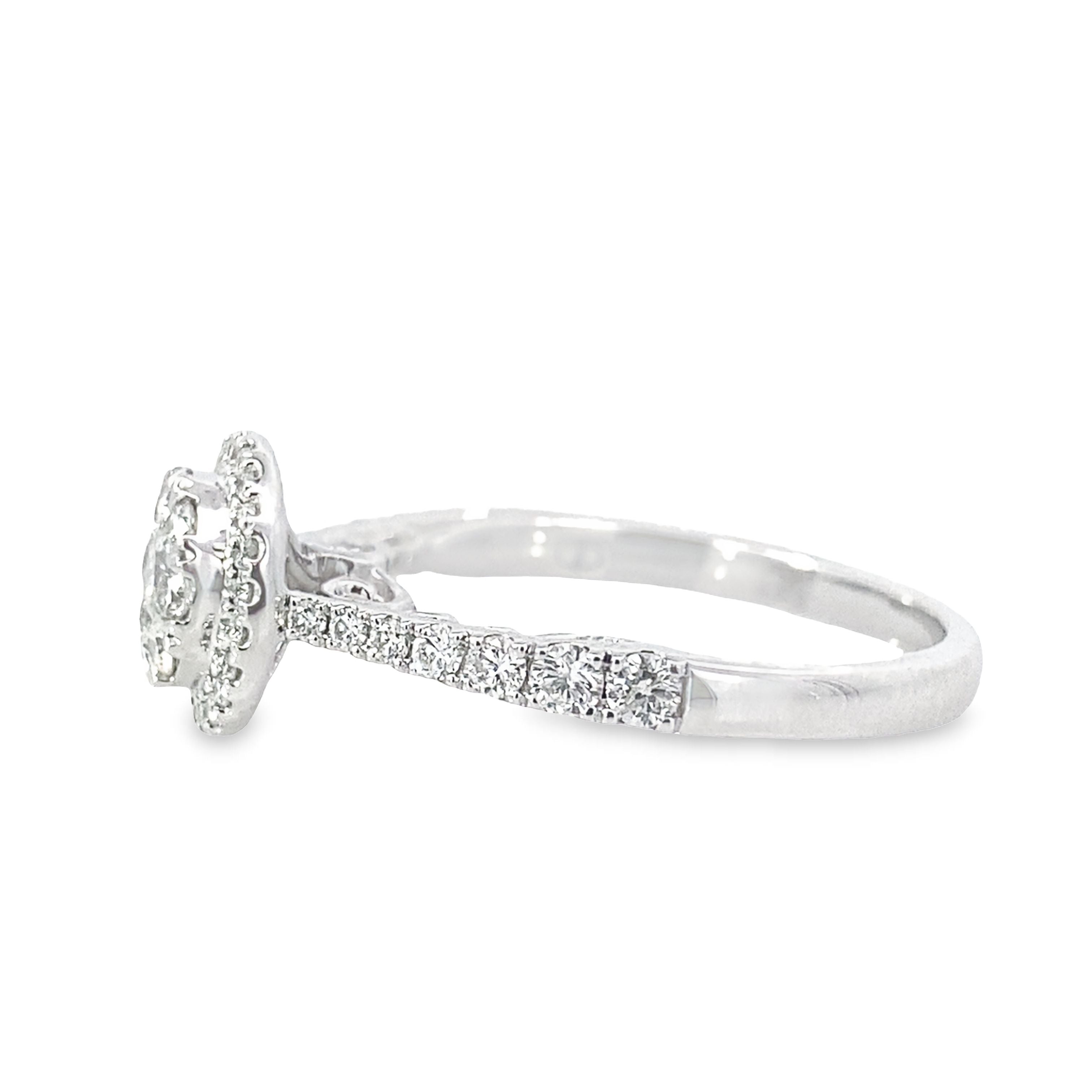 0.75Ctw 14K White Gold Diamond Engagement Ring Size 7.5 2.7Dwt