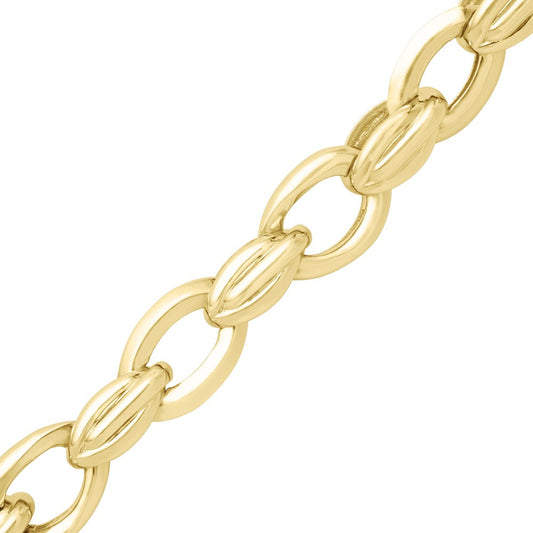 14K Yellow Gold Monaco Clasp Fancy Link Bracelet 9Mm 8In 10.9Dwt