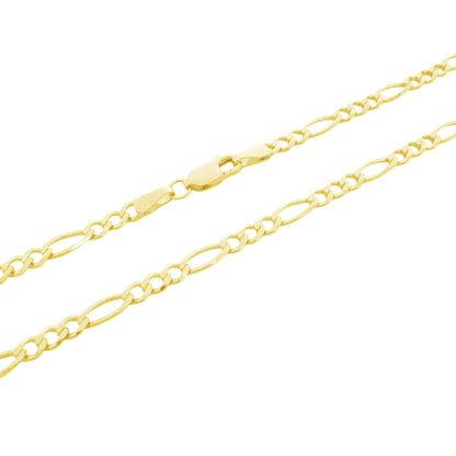 14K Yellow Gold Figaro Link Chain 3Mm 22In 5.8Dwt