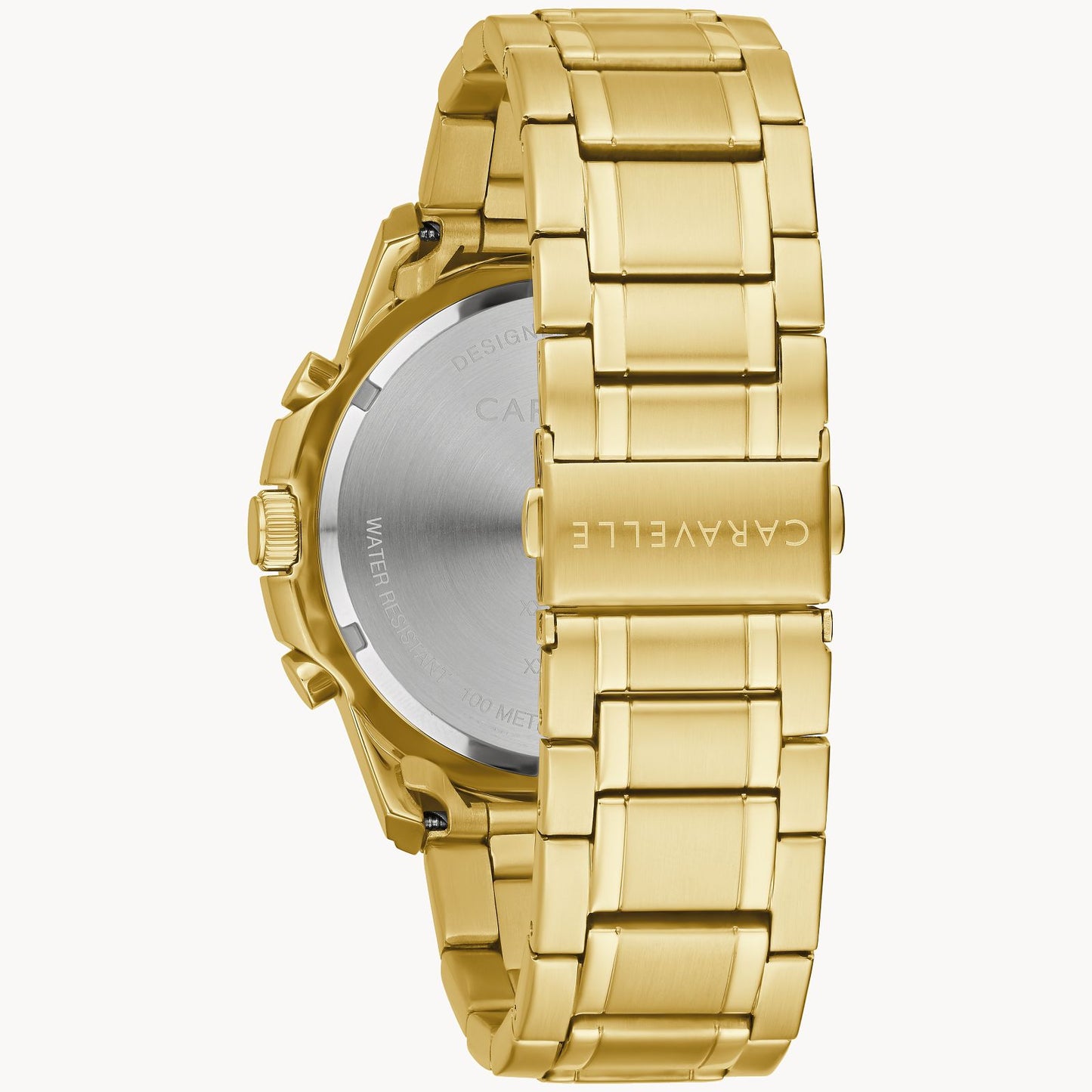 Caravelle Aqualuxx Mens Gold Tone Watch Black Dial 44B127