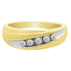 0.10Ct 10K Yellow Gold Mens Diamond Wedding Band Size 10 2.1Dwt