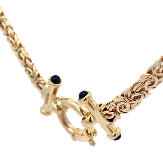 14K Yellow Gold Ladies Byzantine Link Necklace  6Mm 18In 11.6Dwt