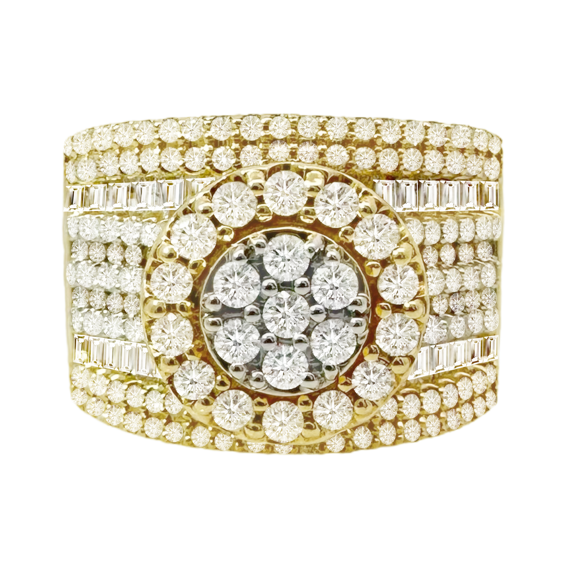 1.80Ctw 10K Yellow Gold Diamond Fashion Ring Size 7 5.3Dwt