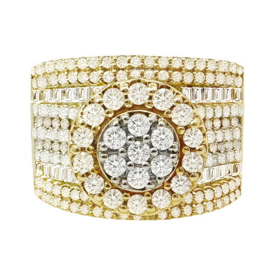 1.80Ctw 10K Yellow Gold Diamond Fashion Ring Size 7 5.3Dwt