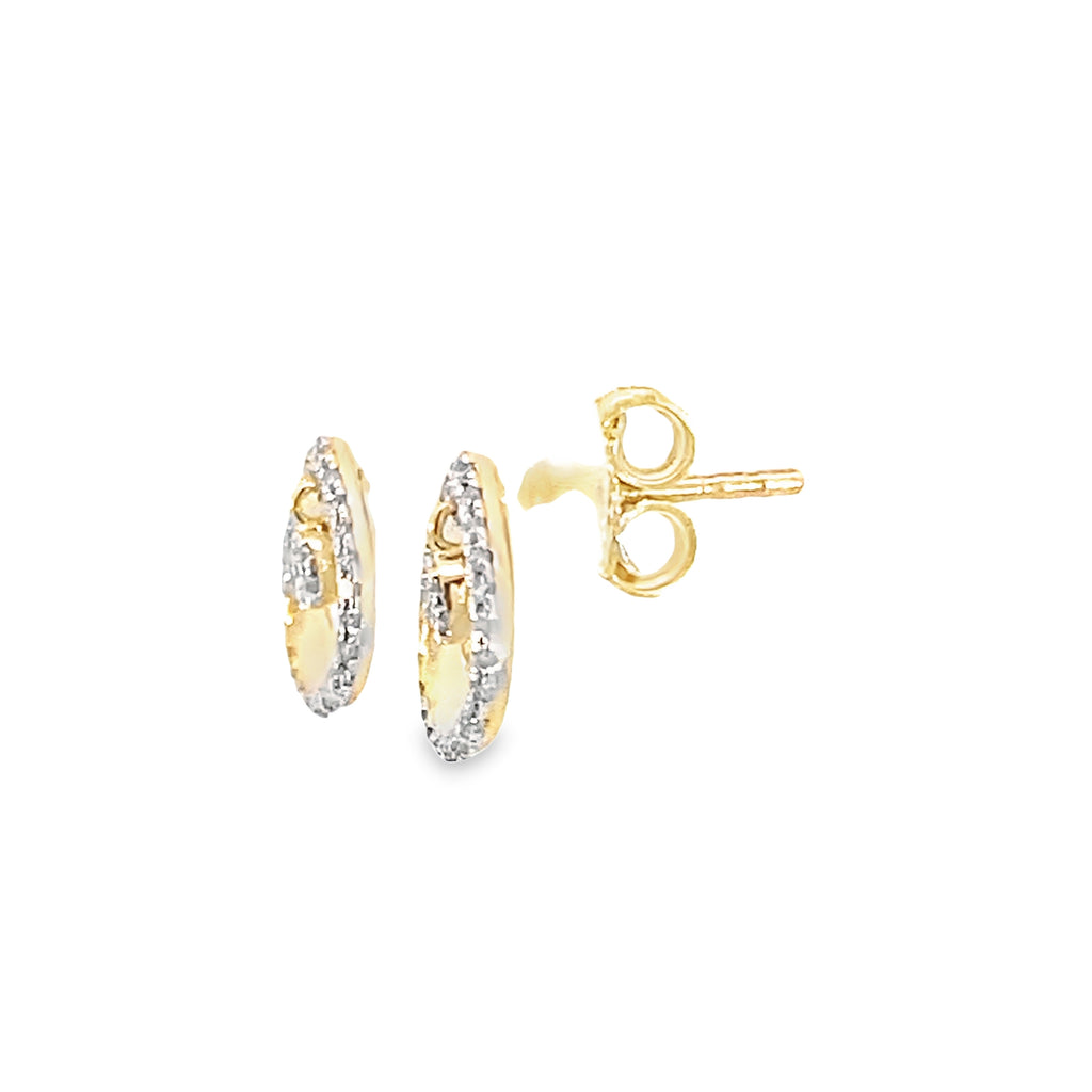 0.15Ctw 10K Yellow Gold Diamond Pear Shaped Stud Earrings