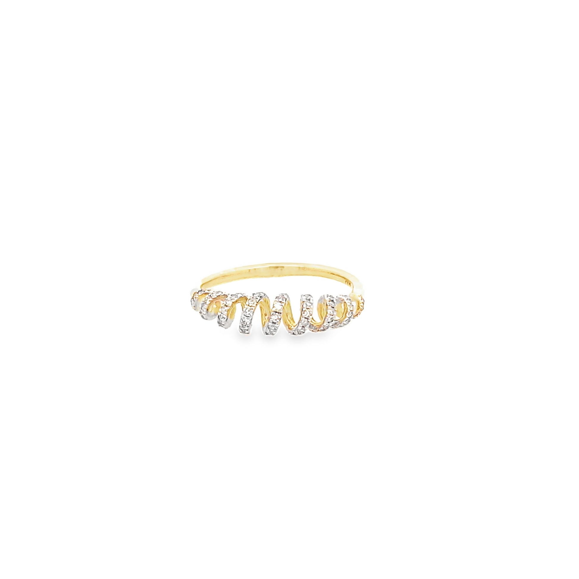 0.25Ctw 14K Yellow Gold Diamond Fashion Ring Size 7 1.1Dwt