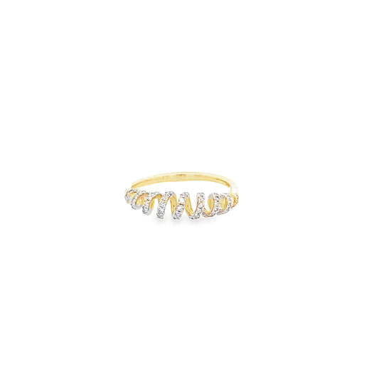 0.25Ctw 14K Yellow Gold Diamond Fashion Ring Size 7 1.1Dwt