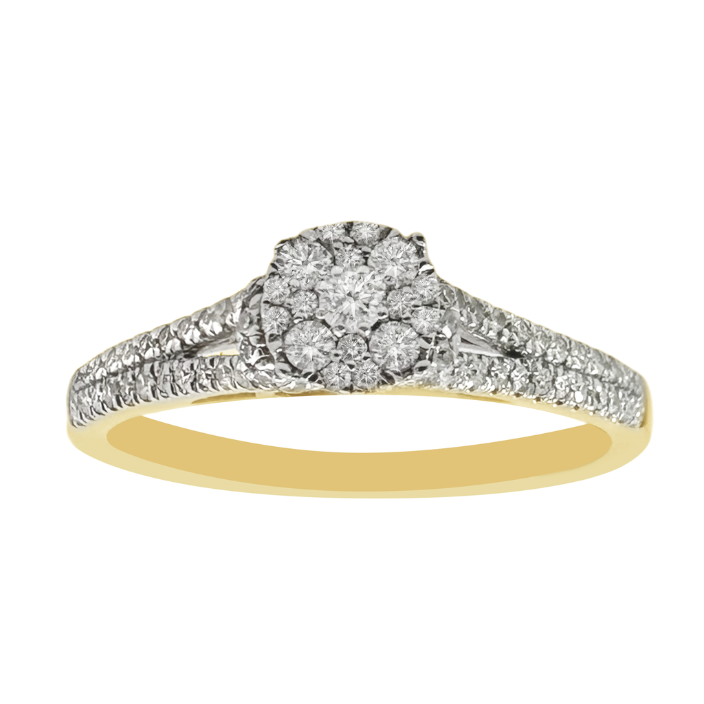 0.27Ct 14K Yellow Gold Diamond Engagement Rings Size 7 1.3Dwt