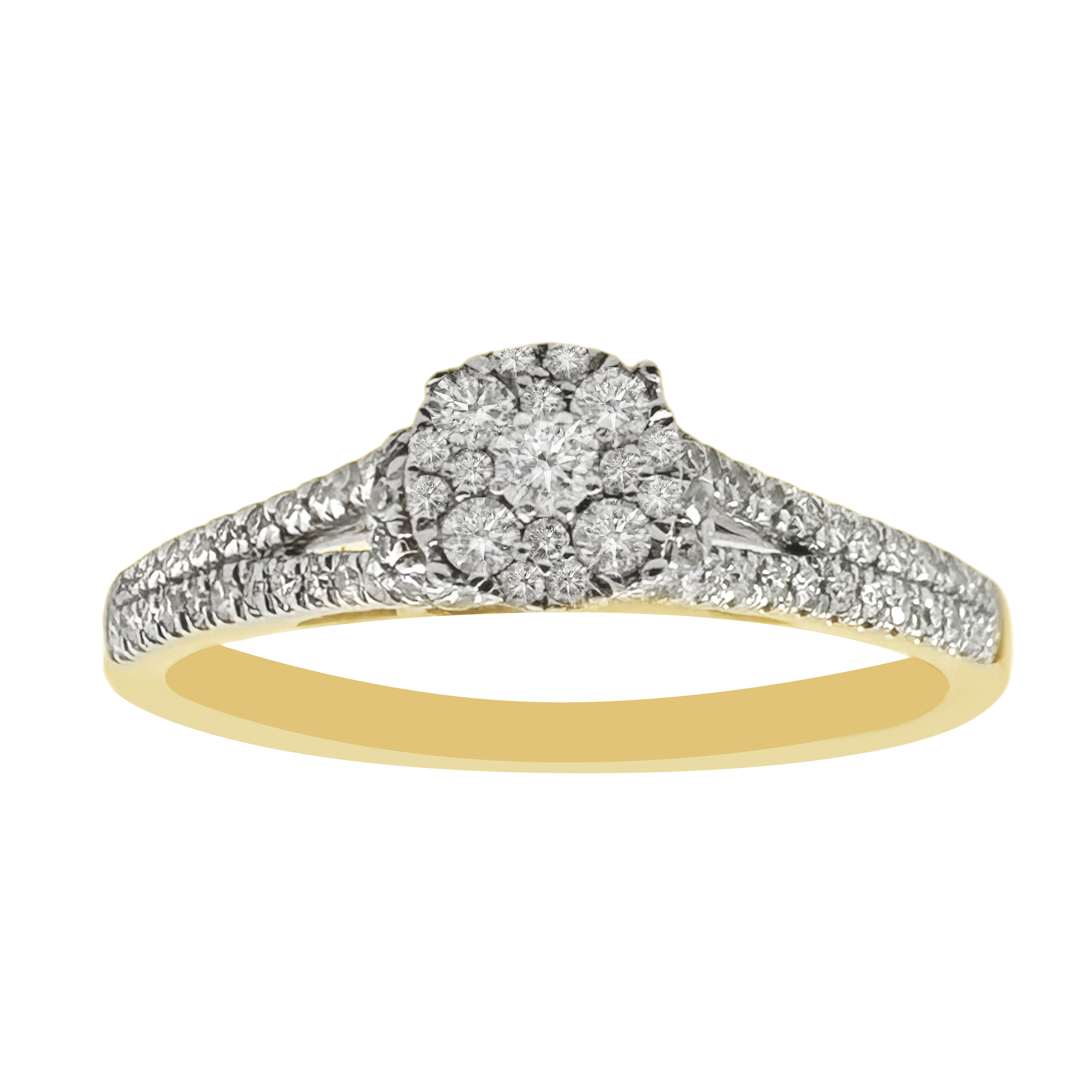 0.27Ct 14K Yellow Gold Diamond Engagement Rings Size 7 1.3Dwt