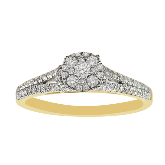 0.27Ct 14K Yellow Gold Diamond Engagement Rings Size 7 1.3Dwt