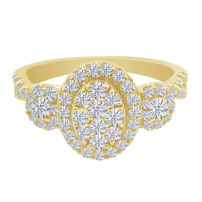 0.55Ctw 14K Yellow Gold Diamond Engagement Ring Size 7 2.3Dwt