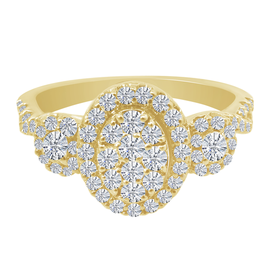 0.55Ctw 14K Yellow Gold Diamond Engagement Ring Size 7 2.3Dwt