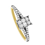 0.35Ctw 10K Yellow Gold Diamond Engagement Ring Size 7 1.4Dwt